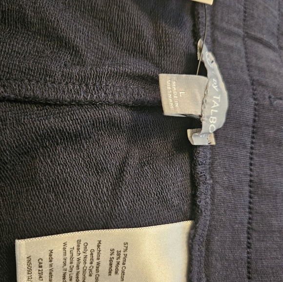 NWT. Pima Terry Straight Leg Crop Pants. Large. Navy blue - Picture 5 of 5